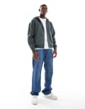 [Hollister] Hollister full zip baggy front pocket hoodie in green XS GREEN