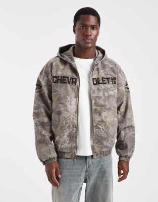 Hollister Full Zip Hooded Skater Jacket In Multi