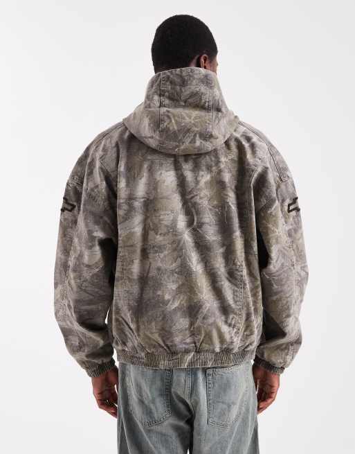 Hollister full zip hooded skater jacket in camo print | ASOS