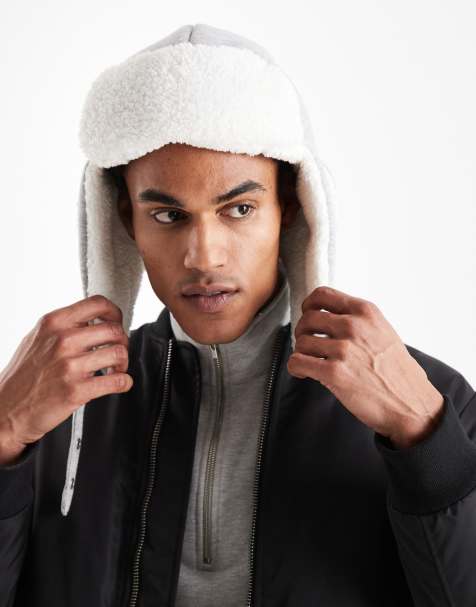 Hollister fur trapper hat in dark grey - view 1