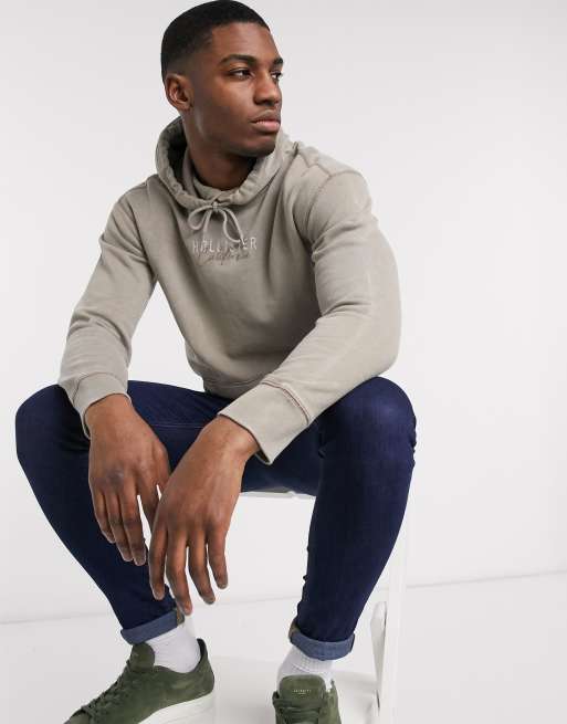 Hollister embroidered discount logo hoodie