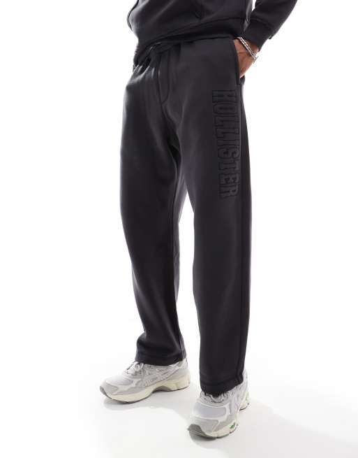Hollister Gerade geschnittene Baggy Jogginghose in Anthrazit mit Motiv Kombiteil