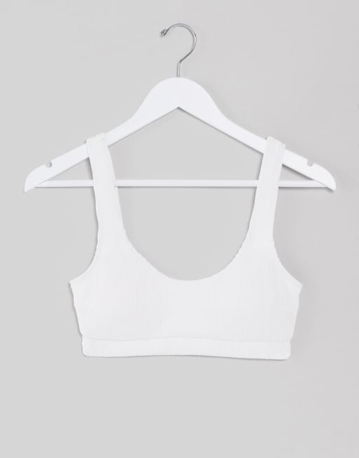 Hollister – Geripptes Bikinioberteil mit U-Ausschnitt