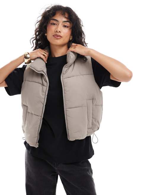 Hollister Gewatteerde bodywarmer in bruin