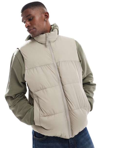 Hollister - Gewatteerde bodywarmer in grijs - view 1