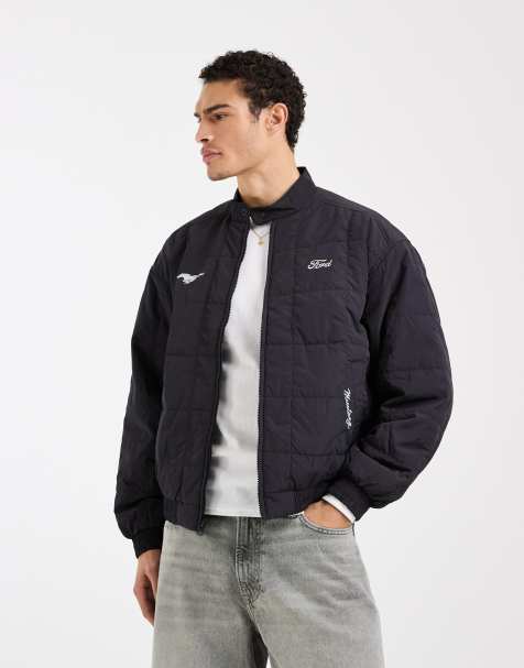 Hollister - Giacca bomber in nylon nera con grafica Ford - view 1