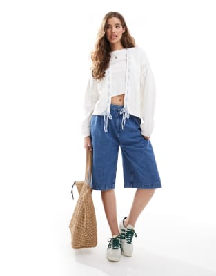 Hollister - Gilet ouvert décontracté - Blanc