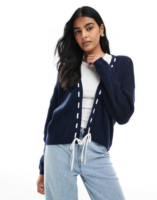 Hollister - Gilet ouvert décontracté - Bleu marine