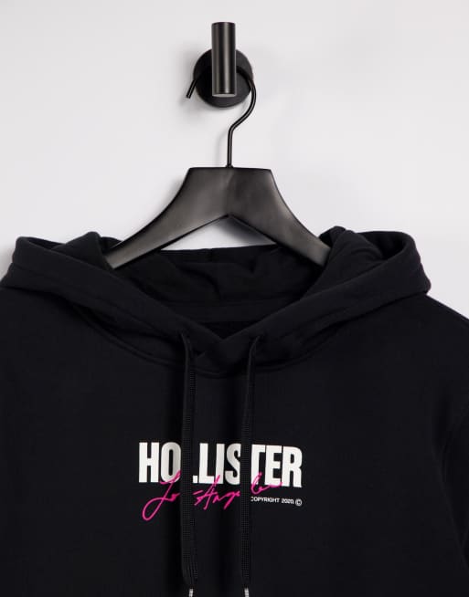 Black and pink hollister hoodie online
