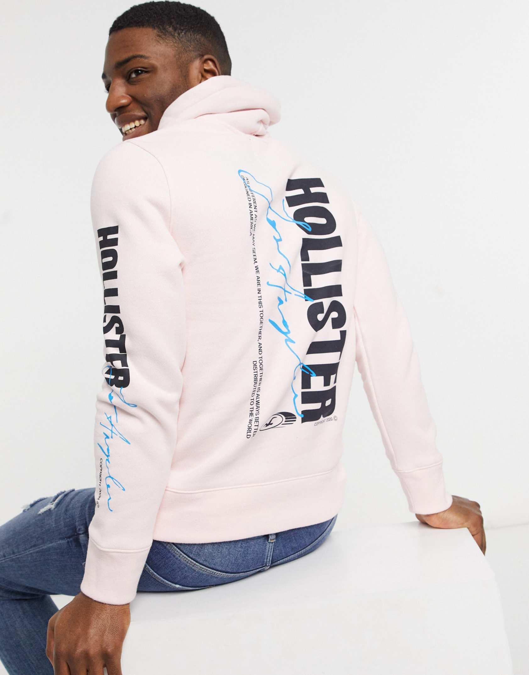 Hollister hoodie pink shop