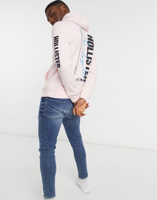 Print logo hoodie hollister hotsell