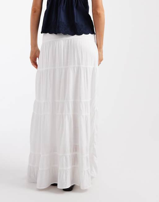 Hollister - Gonna lunga bianca con risvolto, 4 di 5