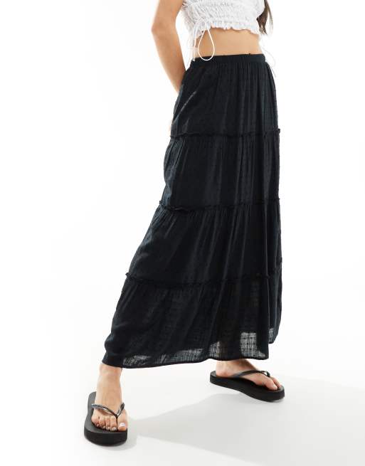 Hollister - Gonna lunga nera a balze