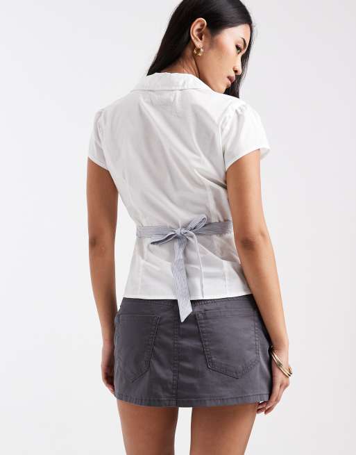 Hollister - Gonna pantalone micro a vita bassa nera stile Y2K, 4 di 5