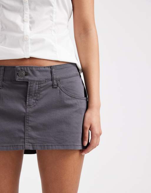 Hollister - Gonna pantalone micro a vita bassa nera stile Y2K, 5 di 5