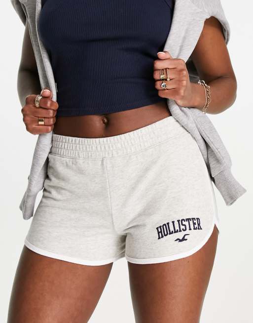 Hollister – Grå shorts i jersey med logga 