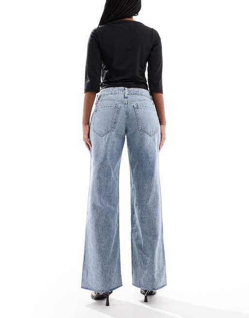 Hollister - Grå superposede jeans med lav talje, buet snit og tonet finish, 3 af 5