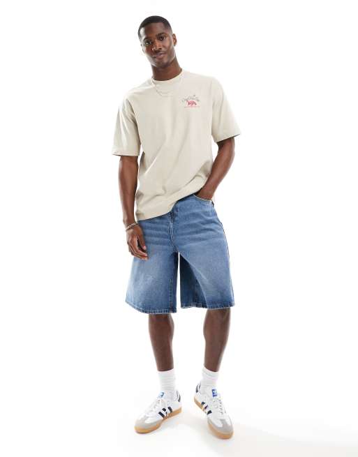 Hollister – Grå t-shirt i boxig passform med "Ocean View Cafe"-tryck baktill, 4 av 4