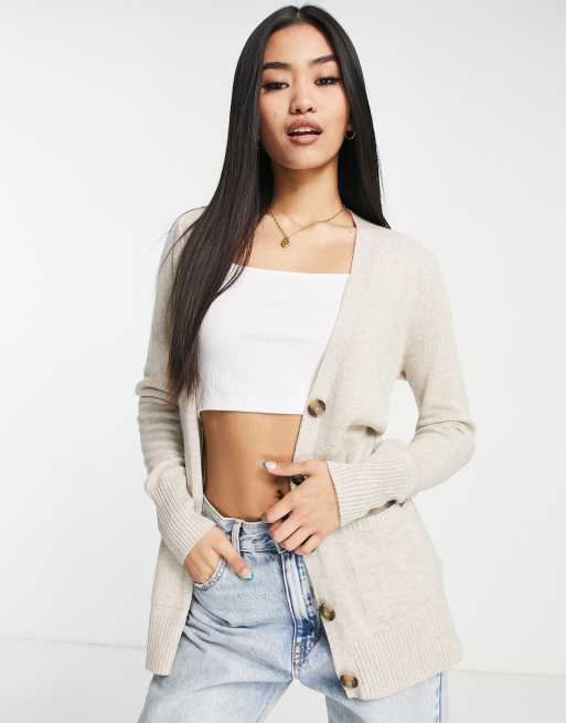 Hollister – Gråbrun kofta i lång design 