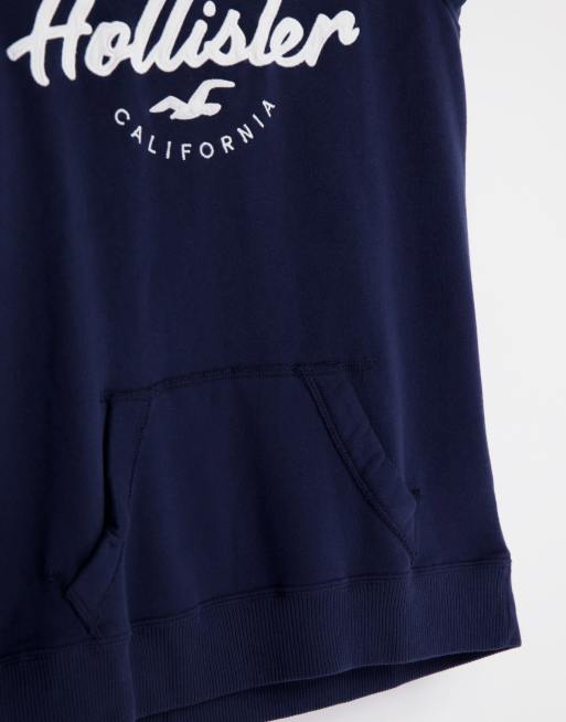 Hollister – Granatowa bluza z kapturem i logo, 3 z 4