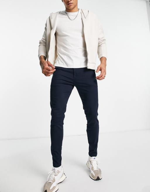 Hollister – granatowe chinosy o bardzo obcisłym kroju, 3 z 4