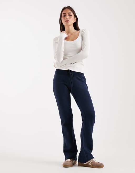 Hollister – Granatowe joggersy bootcut z obniżonym stanem