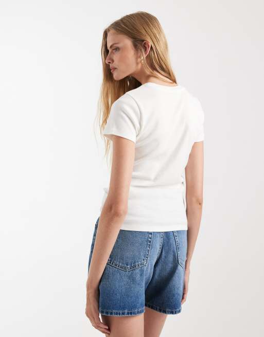 Hollister graphic baby tee in white, 4 of 4