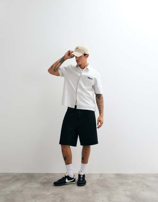 Hollister graphic short sleeve shirt in white micro check, 3 of 5