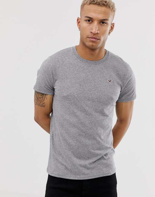 Hollister Graues T Shirt mit Rundhalsausschnitt und M wenlogo ASOS