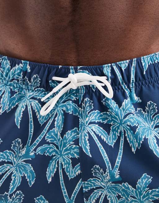 Hollister – Gröna, palmmönstrade badshorts i dra på-modell, 4 av 5