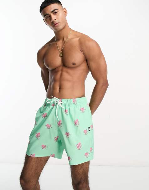 Hollister Guard Short de bain 5 pouces a imprime pieuvre Turquoise ClassicfuncenterShops