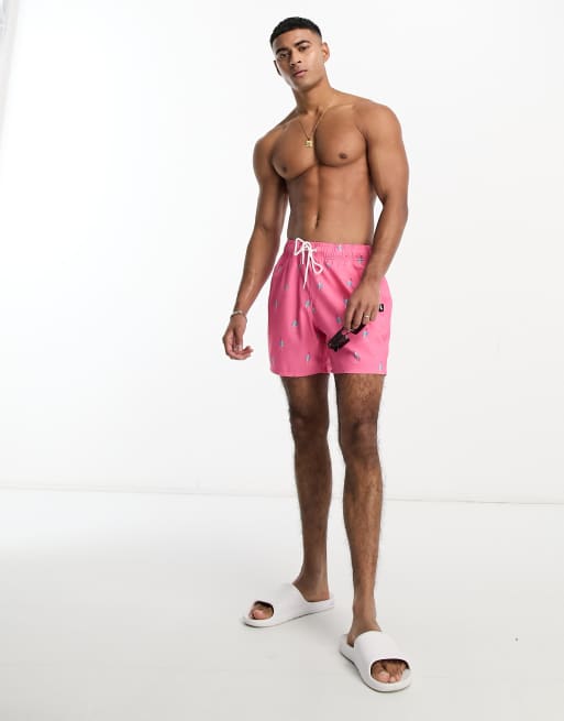 Hollister Guard Short de bain 5 pouces imprime Rose ASOS