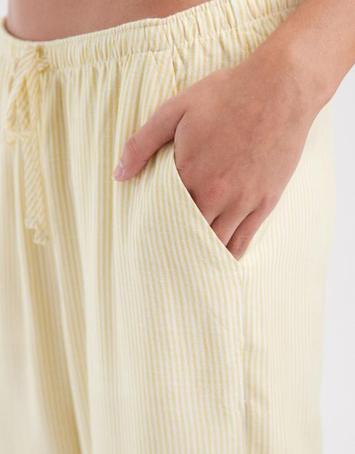 Hollister - Gule pull-on-bukser med lige ben og striber, 5 af 5