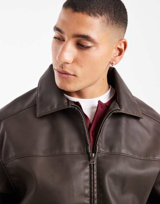 Hollister - Harrington jack van imitatieleer in bruin, 5 van 5