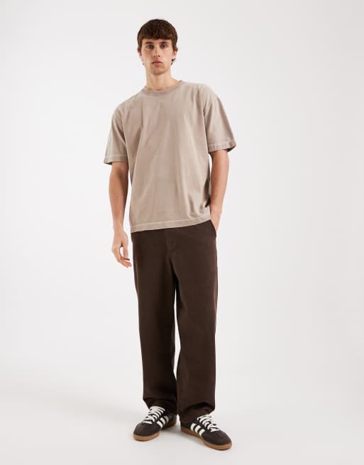 Hollister heavyweight boxy oversized t-shirt in beige, 2 of 5