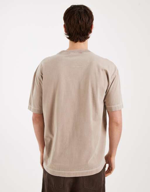 Hollister heavyweight boxy oversized t-shirt in beige, 3 of 5