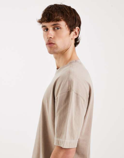 Hollister heavyweight boxy oversized t-shirt in beige, 4 of 5