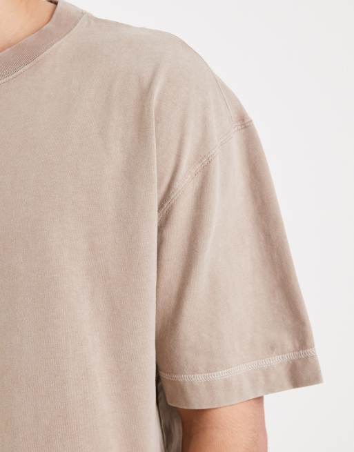 Hollister heavyweight boxy oversized t-shirt in beige, 5 of 5