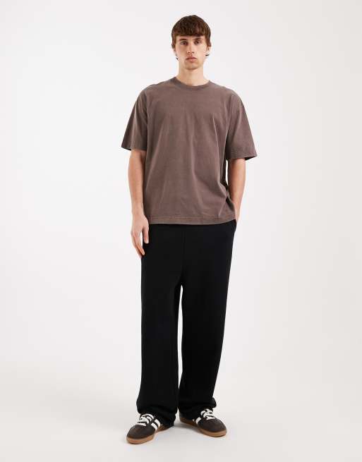 Hollister heavyweight boxy oversized t-shirt in washed brown, 2 of 5