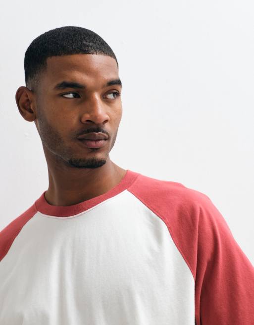 Hollister heavyweight boxy raglan t-shirt in white and red, 3 of 5