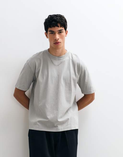 Hollister heavyweight boxy t-shirt in charcoal, 2 of 5