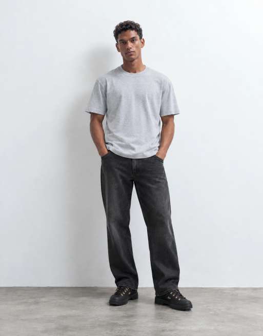 Hollister heavyweight boxy T-shirt in grijs gemêleerd, 8 van 9