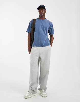 Hollister Boxy Heavyweight Micro Logo Crew T-shirt In Blue
