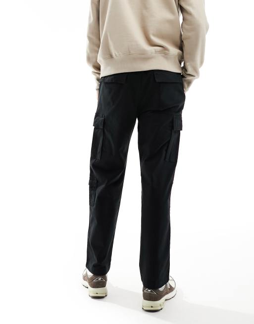 Hollister Slim Straight Ripstop Cargo Pants in Black for Men