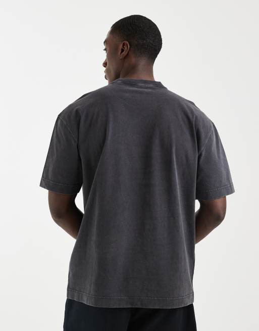 Hollister heavyweight elevated chest logo T-shirt in black, 5 of 5
