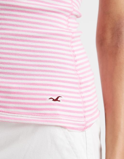 Hollister - Henley cami met roze strepen, 3 van 4