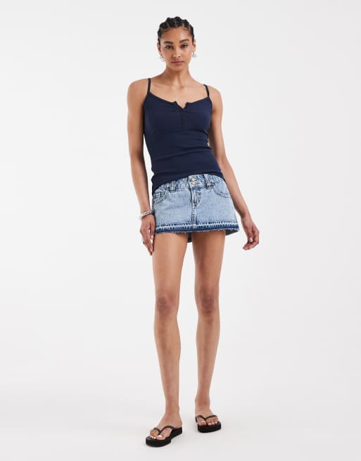 Hollister – Henley-Camisole in Marineblau, 3 von 4