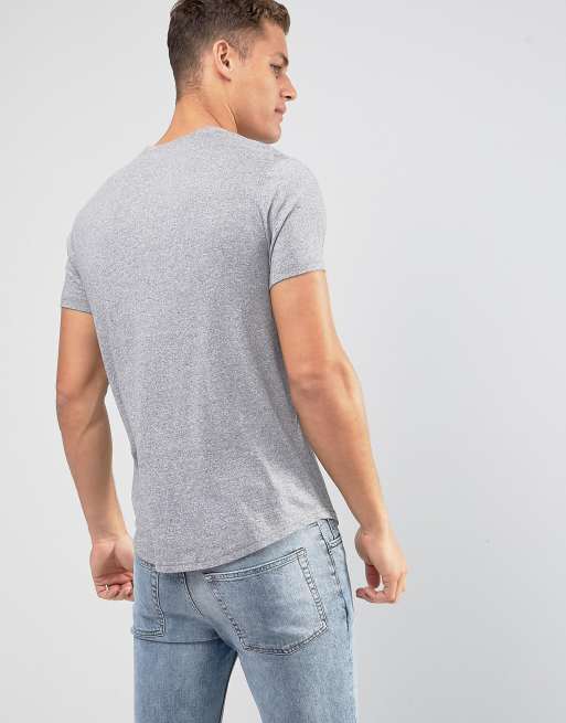 Hollister Henley T-Shirt Slim Fit Icon Logo in Grey, 2 of 4