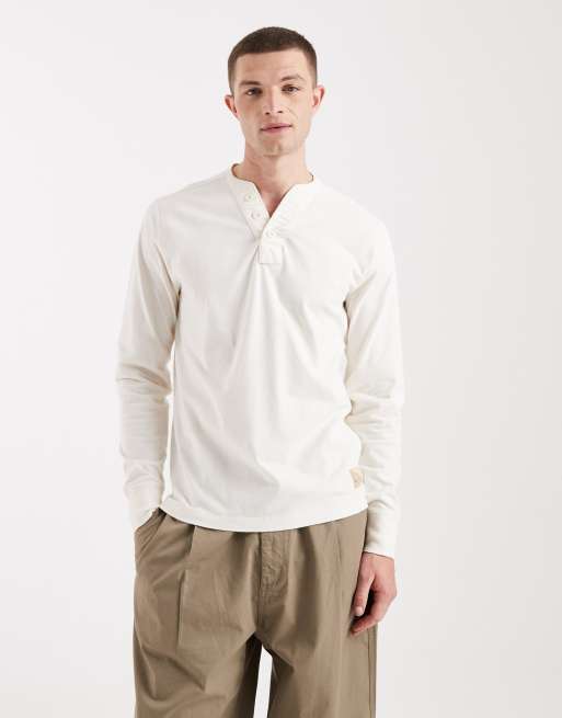 Hollister - Henley top met lange mouwen in wit
