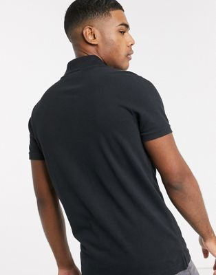 Hollister heritage icon logo heritage slim fit polo in black